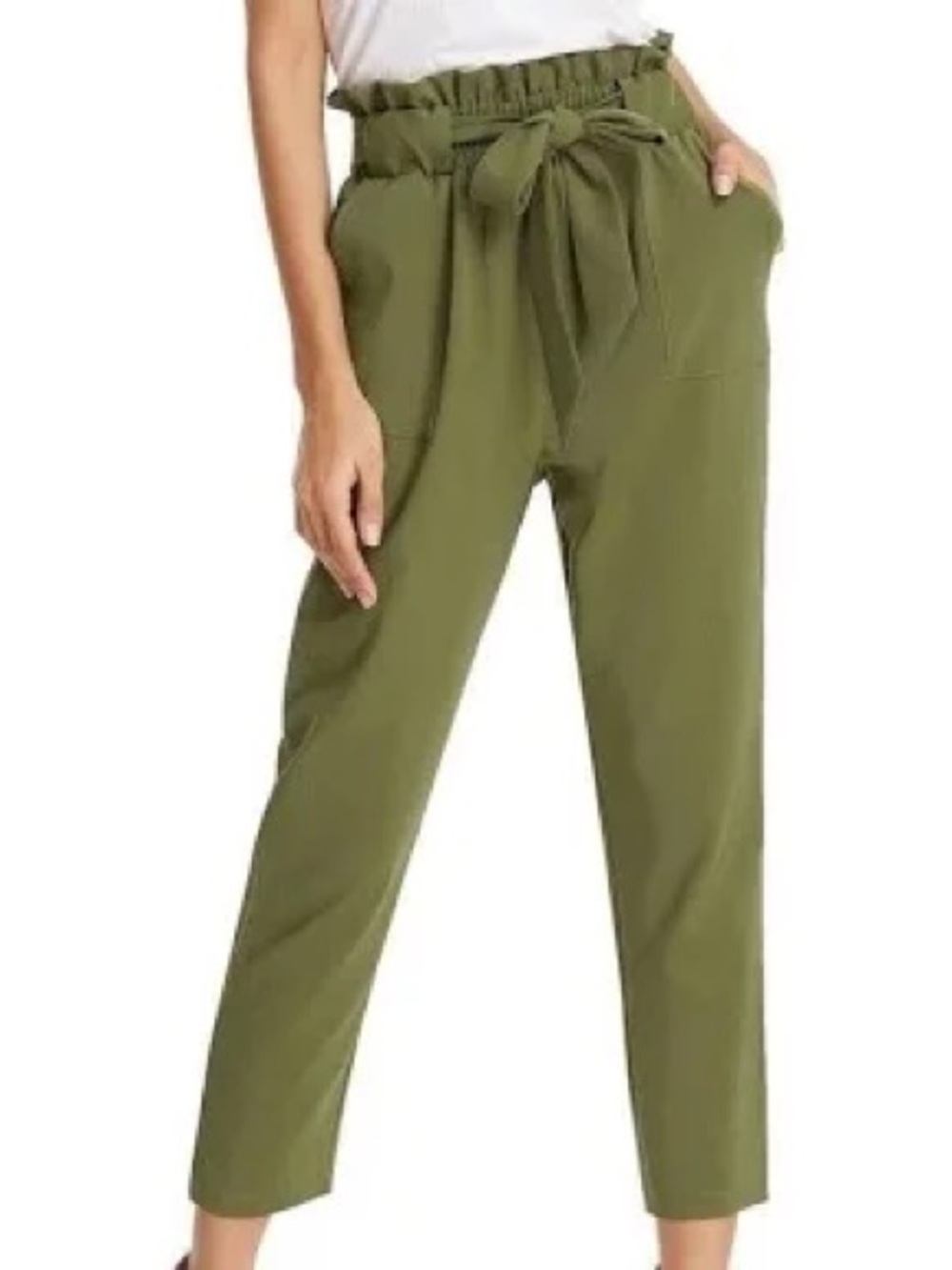 Grace Karin NWOT Olive Paperbag Pants. Size M